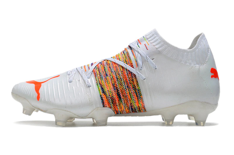 Chuteira Puma Future Z 1.1 Campo FG/AG - Branco/Laranja
