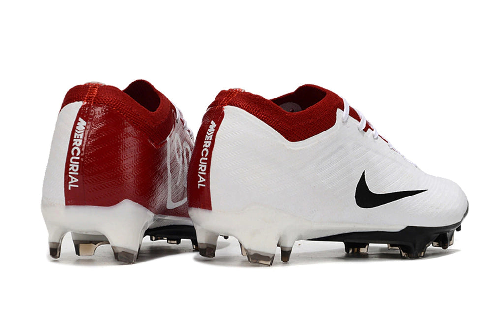 Chuteira Nike Air Zoom Mercurial Vapor 15 Elite Campo FG - Branco/Preto/Vermelho