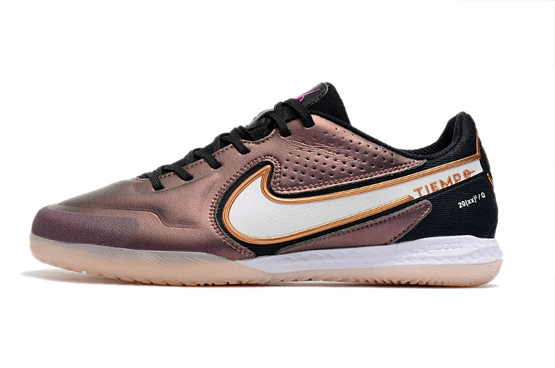 Chuteira Nike React Tiempo Legend 9 Pro Futsal IC - Marrom/Rosa