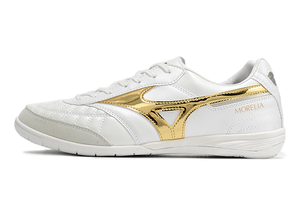 Chuteira Mizuno Morelia Sala Futsal - Branco/Dourado