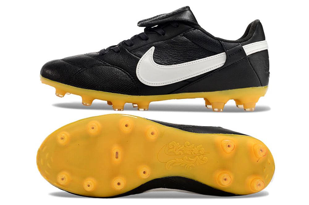 Chuteira Nike Premier 3 FG - Branco/Azul/Amarelo