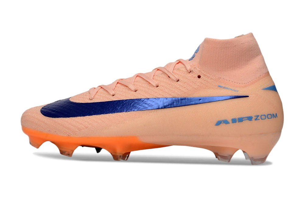 Chuteira Nike Air Zoom Mercurial Superfly 10 Elite Campo - Laranja/Azul