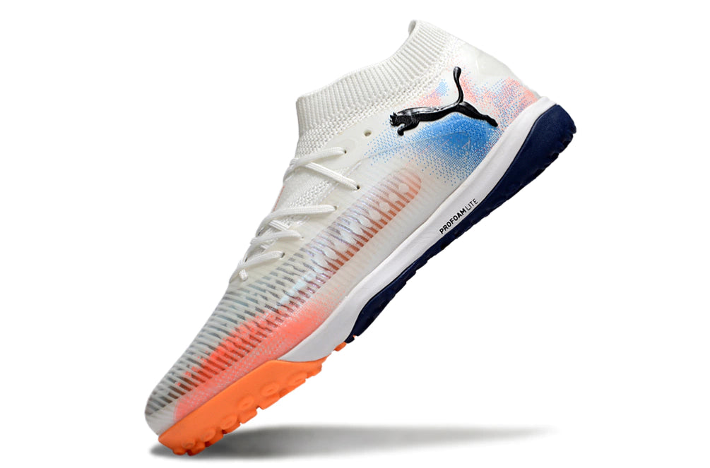 Chuteira Puma Future 8 Match Society - Branco/Laranja