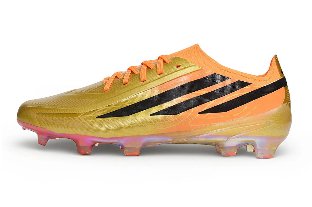 Chuteira Adidas F50 Hyperfast Eltie FG - Laranja/Dourada