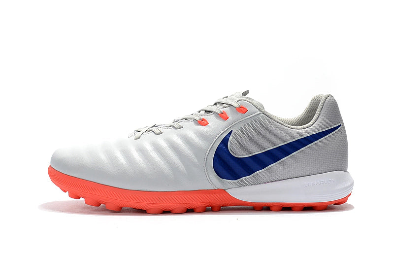 Chuteira Nike Tiempo 7 Finale Society TF - Cinza/Laranja