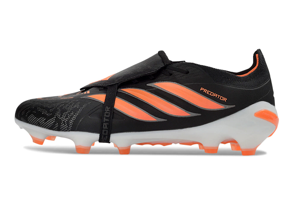 Chuteira Adidas Predator Tongue 26 Elite FG - Preto/Laranja