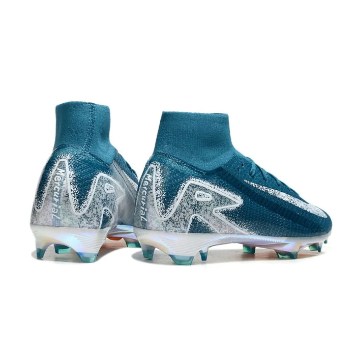 Chuteira Nike Air Zoom Mercurial Superfly 10 Elite Campo - Azul Marainho/Branco