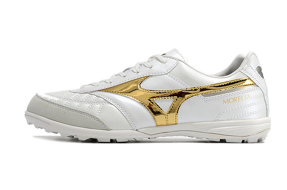 Chuteira Miuzno Morelia Neo Sala Society - Branco/Dourado