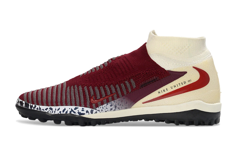 Chuteira Nike Phantom ReactX 6 Pro Botinha Society TF - Vinho