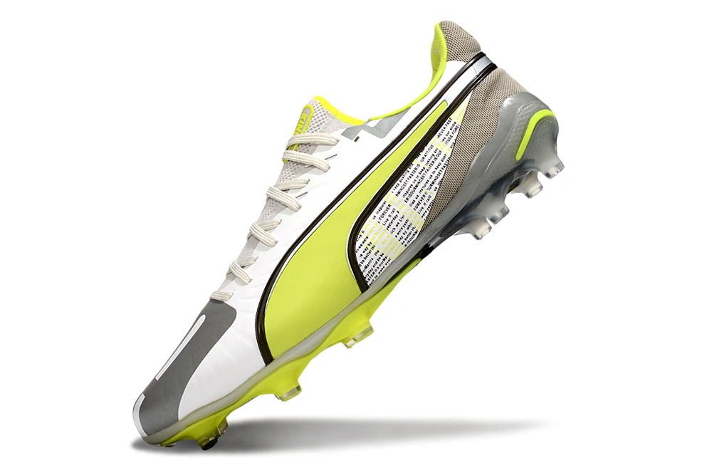 Chuteira Puma King Ultimate X FG - Branco/Verde