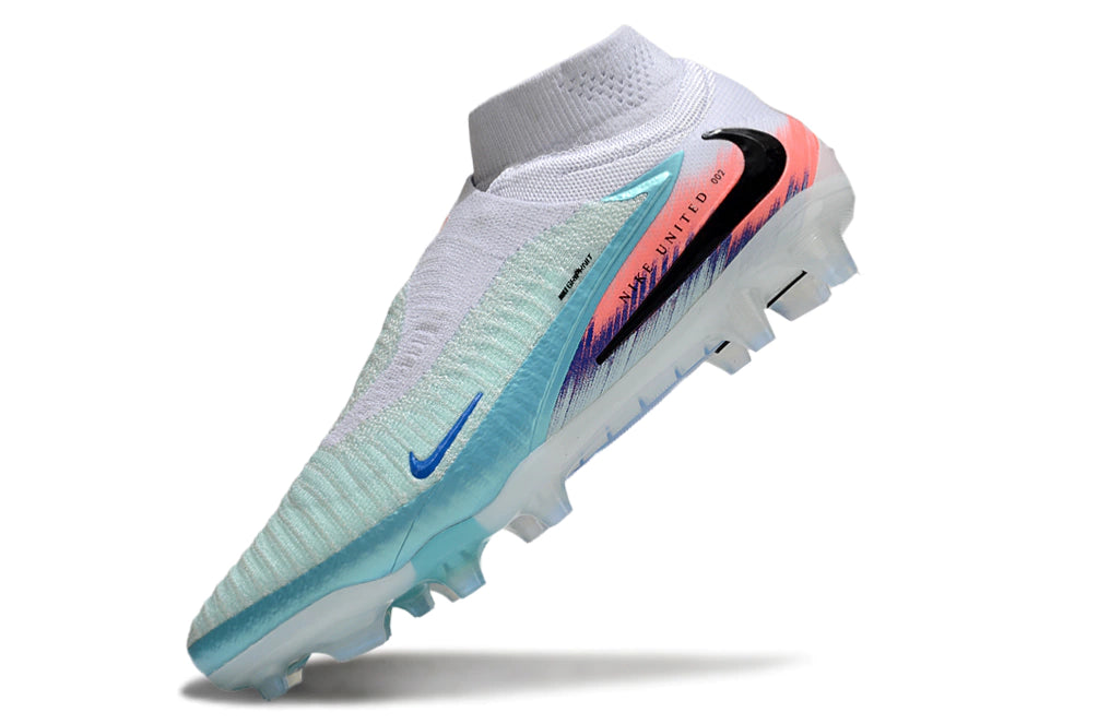 Chuteira Nike Phantom 6 Elite Botinha Campo - Branco/Azul