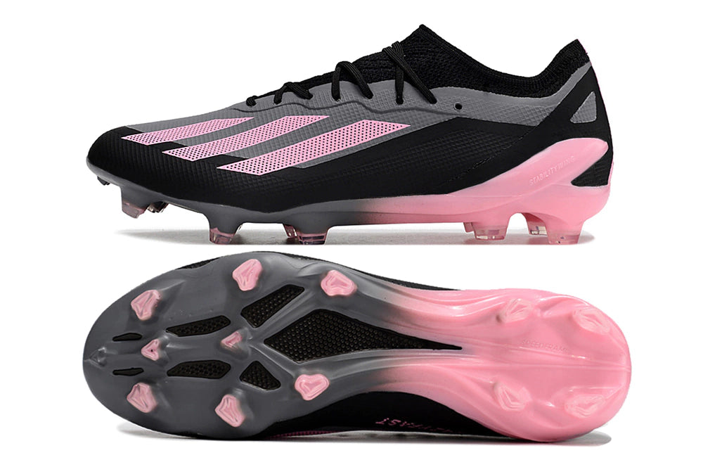 Chuteira Adidas X CrazyFast.1 FG - Preto/Rosa