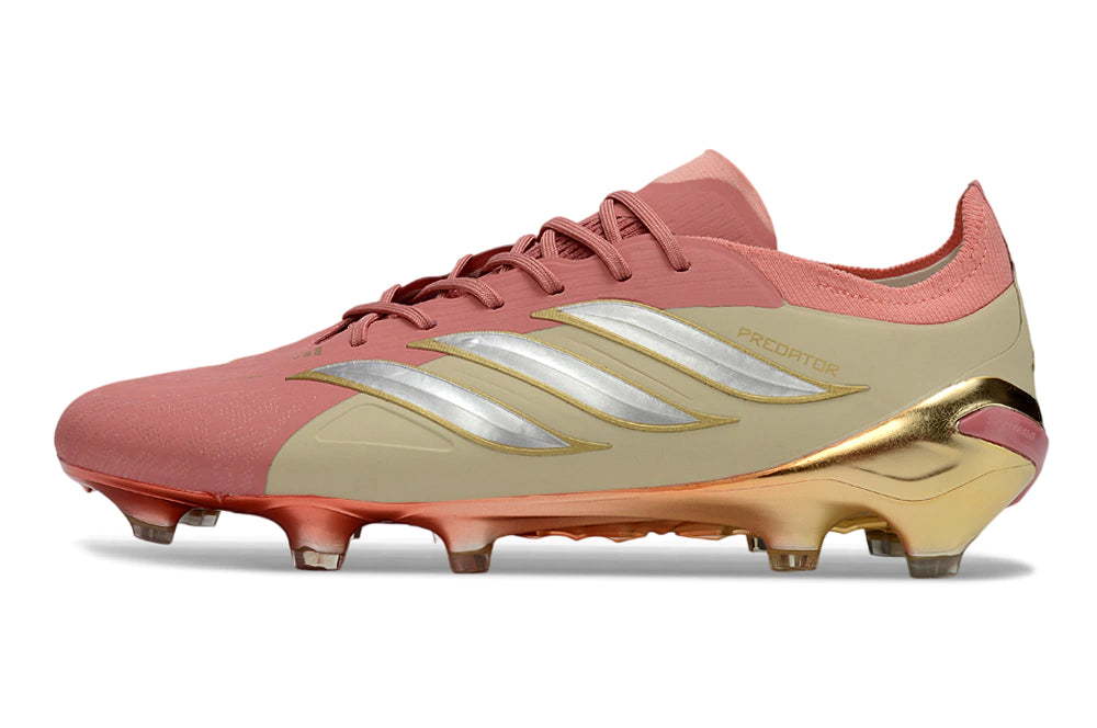 Chuteira Adidas Predator Elite 26 Campo FG - Rosa/Dourado