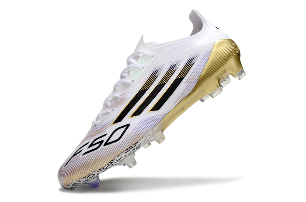 Chuteira Adidas F50 X Campo - Branco/Dourado