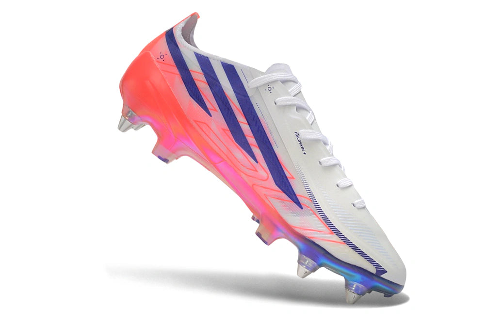 Chuteira Adidas F50 HyperFast SG - Branco/Rosa