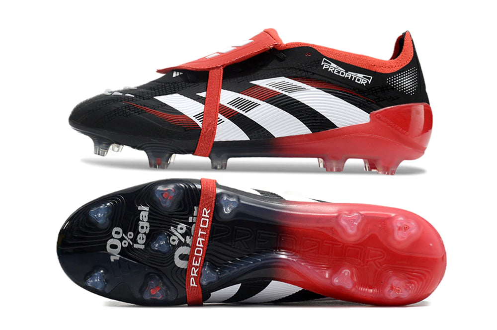 Chuteira Adidas Predator Elite Tongue 25 Campo FG - Preto/Vermelho