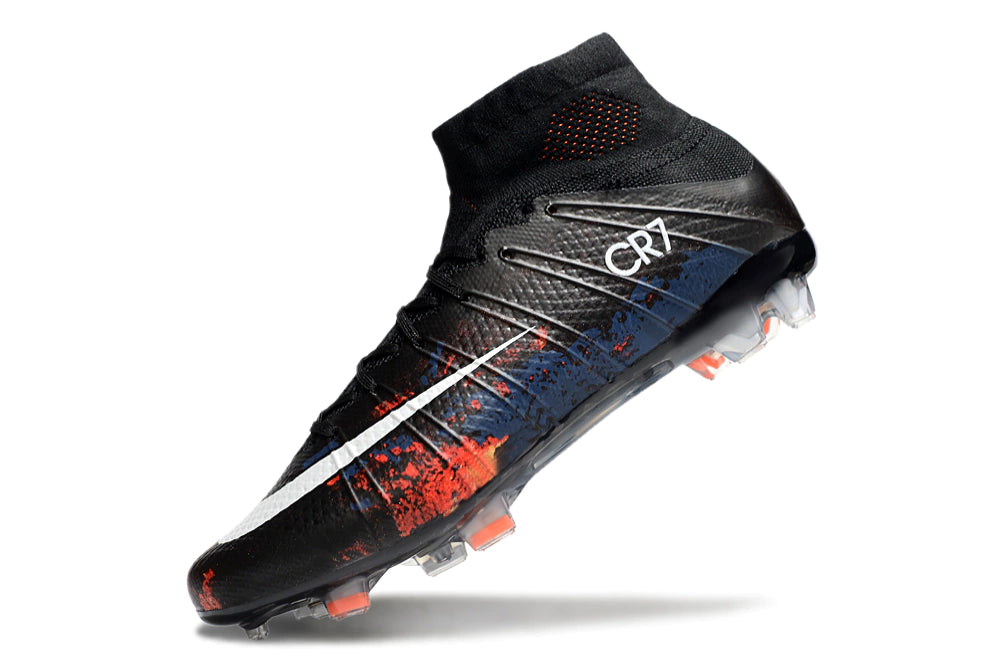 Chuteira Nike Mercurial Superfly 4 Elite Campo - Preto/Azul/Laranja