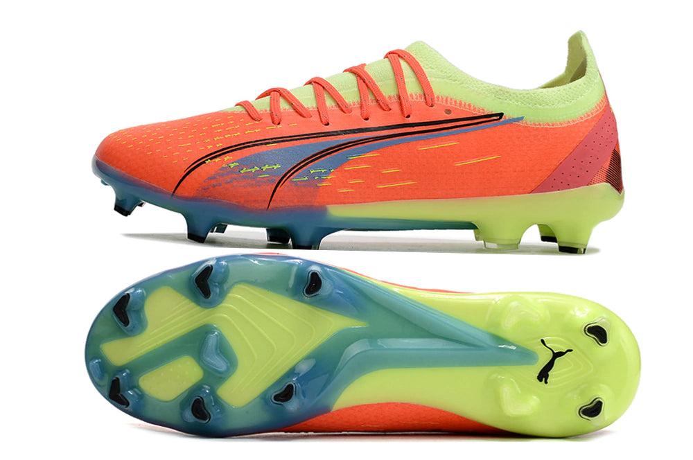 Chuteira Puma Ultra 5 Campo FG - Verde/Laranja