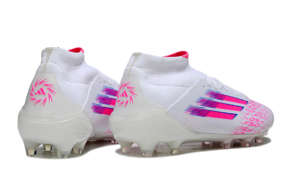 Chuteira Adidas F50 Elite Mid Campo - Branco/Rosa