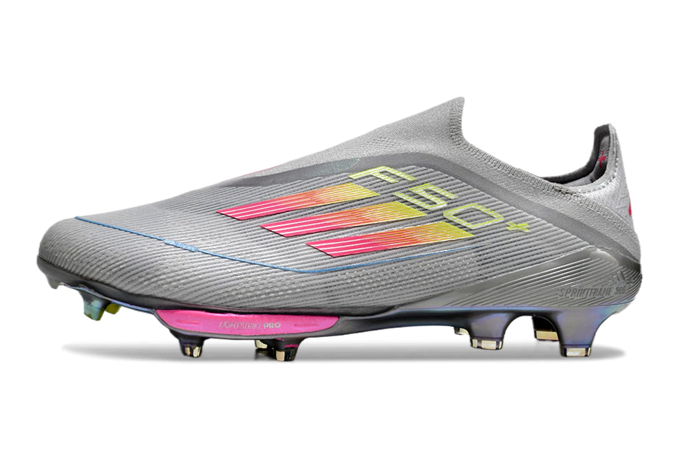 Chuteira Adidas F50+ Elite Campo - CInza/Rosa