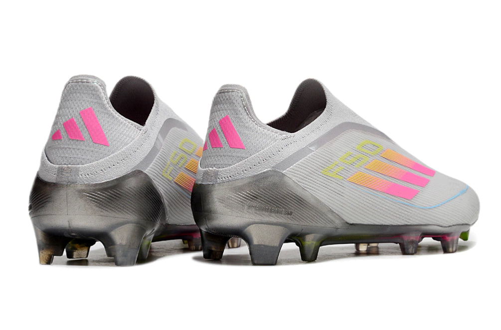 Chuteira Adidas F50 X Laceless Campo - Cinza/Rosa