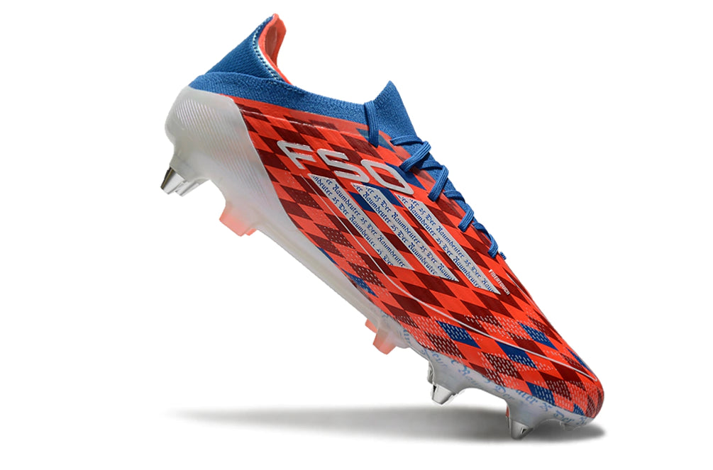 Chuteira Adidas F50 Elite SG - Vermelho/Azul/Branco