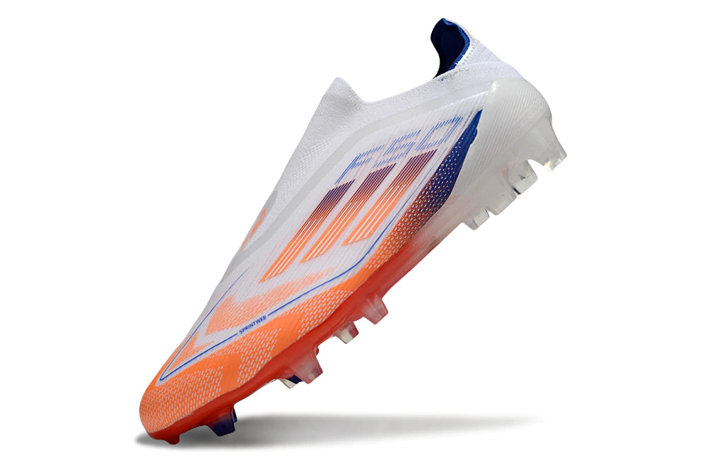 Chuteira Adidas F50 X Laceless Campo - Branco/Laranja