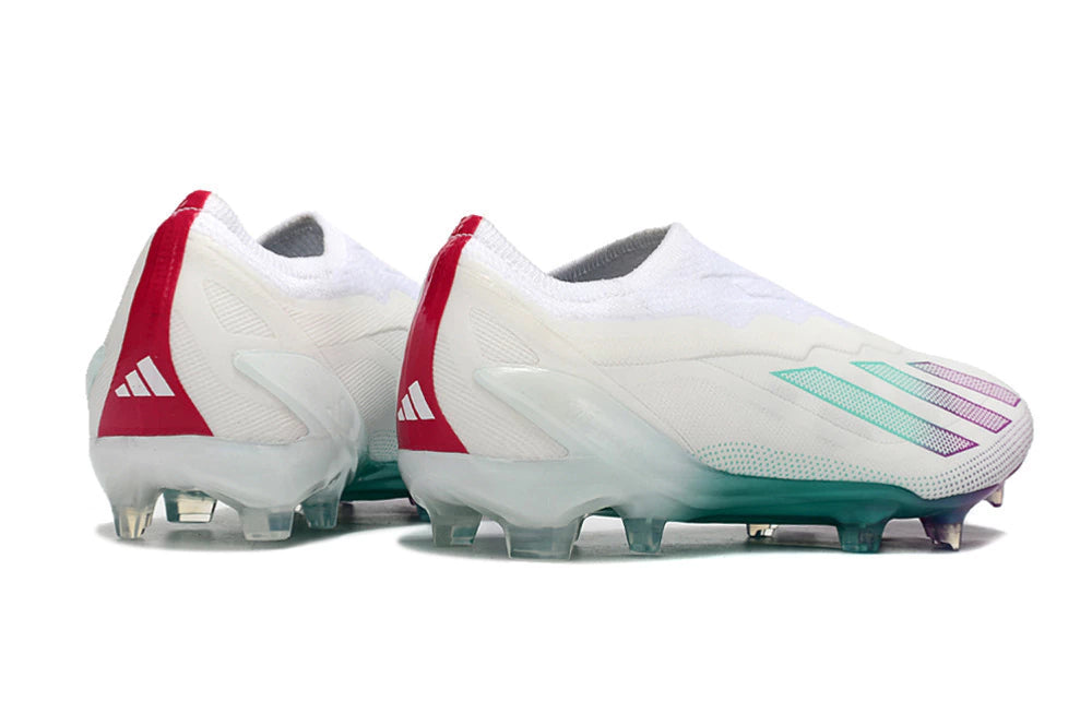 Chuteira Adidas X CrazyFast.1 FG - Branco/Azul/Roxo