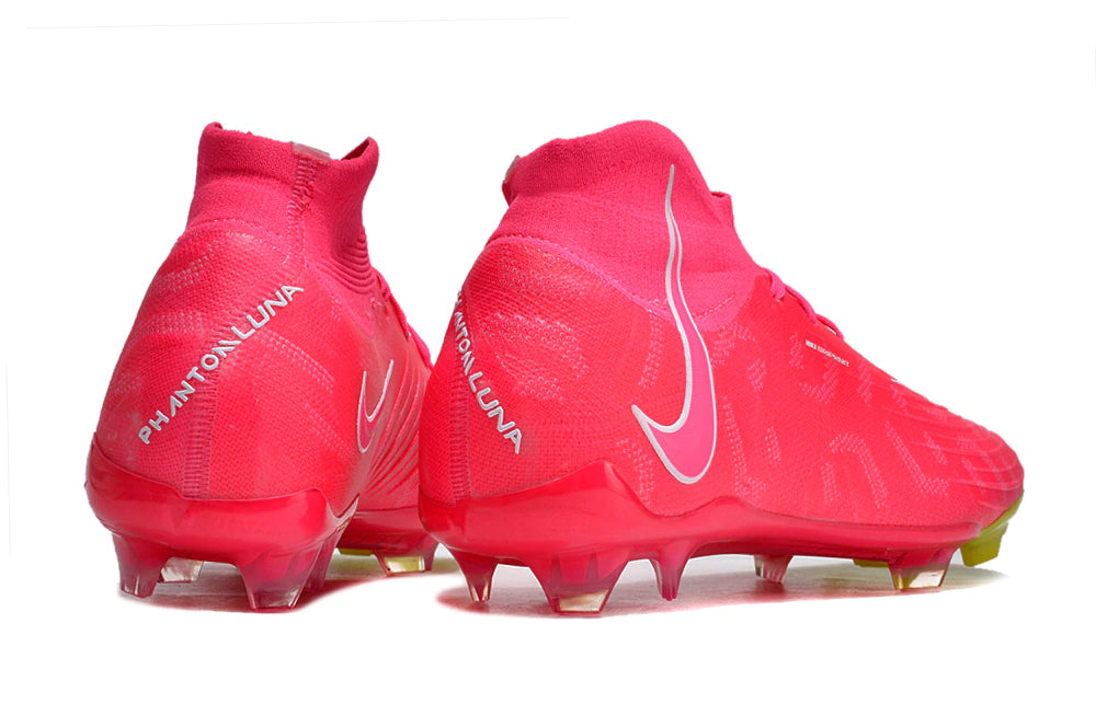 Chuteira Nike Campo Phantom Luna Elite Campo FG - Rosa/Branco