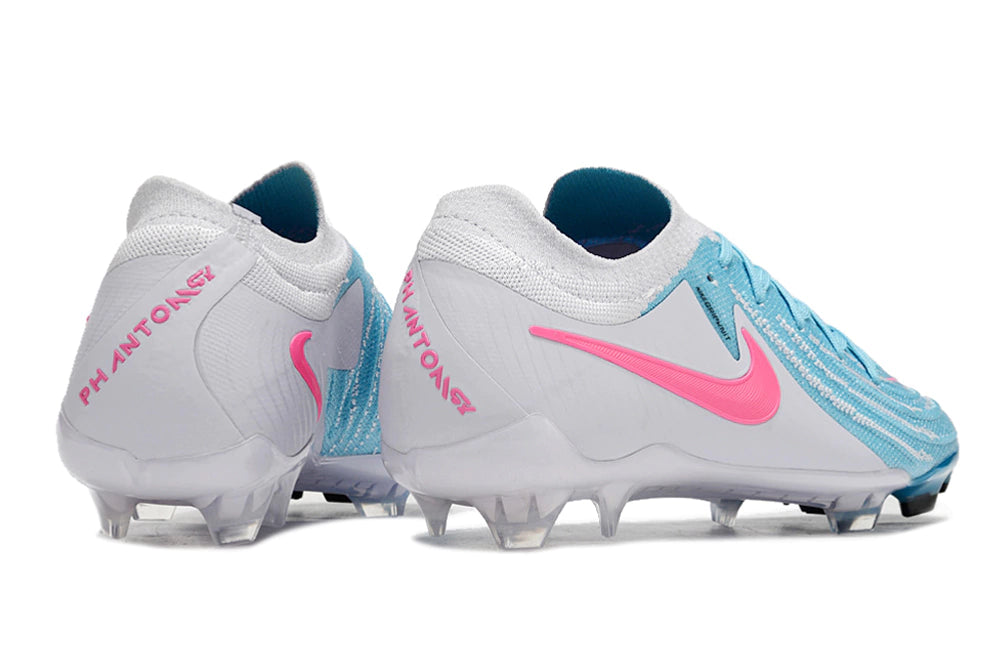 Chuteira Nike Campo Phantom GX2 Elite Campo FG - Branco/Rosa/Azul