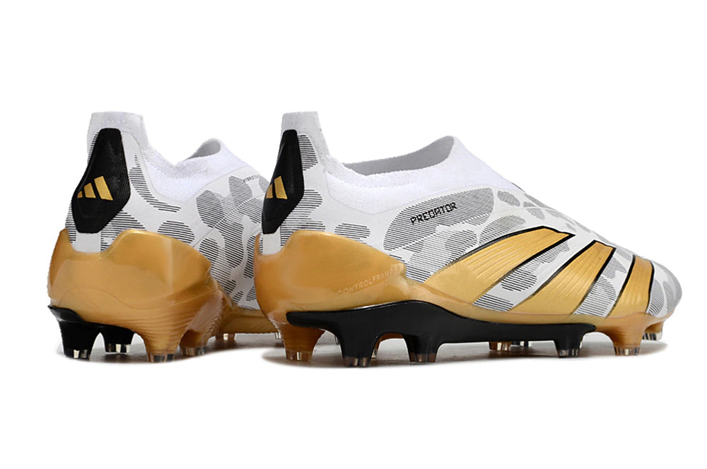 Chuteira Adidas Predstrike Elite Laceless Campo - Branco/Dourado