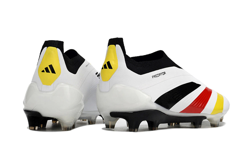 Chuteira Adidas Predstrike Elite Laceless Campo - Branco/Amarelo/Vermelho