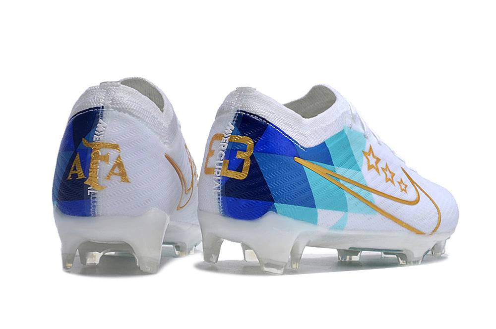 Chuteira Nike Air Zoom Mercurial Vapor 15 Elite FG - Branco/Azul