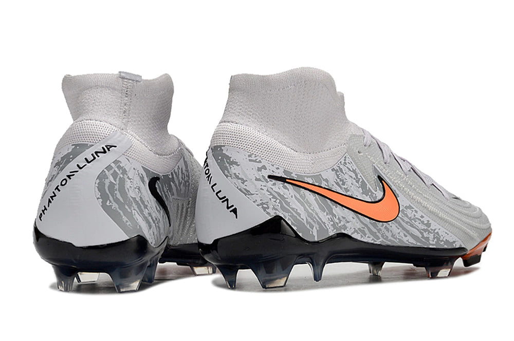 Chuteira Nike Campo Phantom Luna 2 Elite Campo FG - Cinza/Laranja