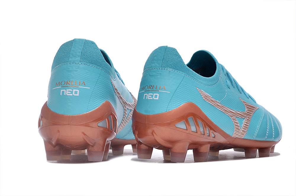 Chuteira Mizuno Morelia Neo 3 Campo FG - Azul/Marrom