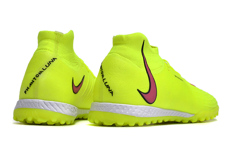Chuteira Nike React Phantom Luna Elite Society - Verde-/Rosa