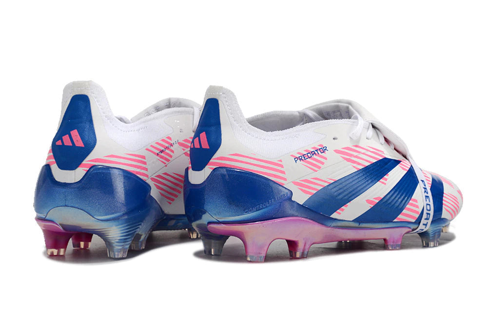 Chuteira Adidas Predstrike Elite Campo - Branco/Azul/Rosa