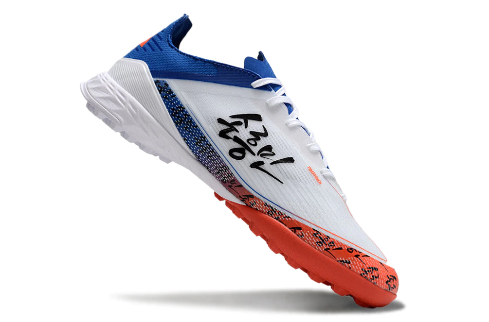 Chuteira Adidas X F50 Pro Society - Branco/Azul/Laranja