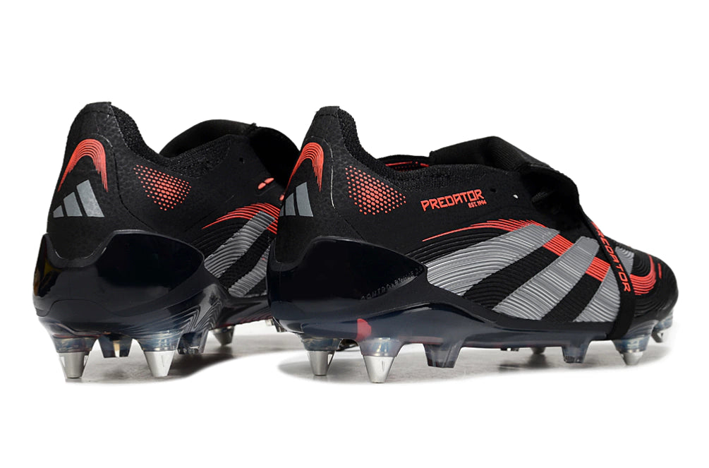 Chuteira Adidas Predator 25 Elite Tongue SG - Preto/Vermelho