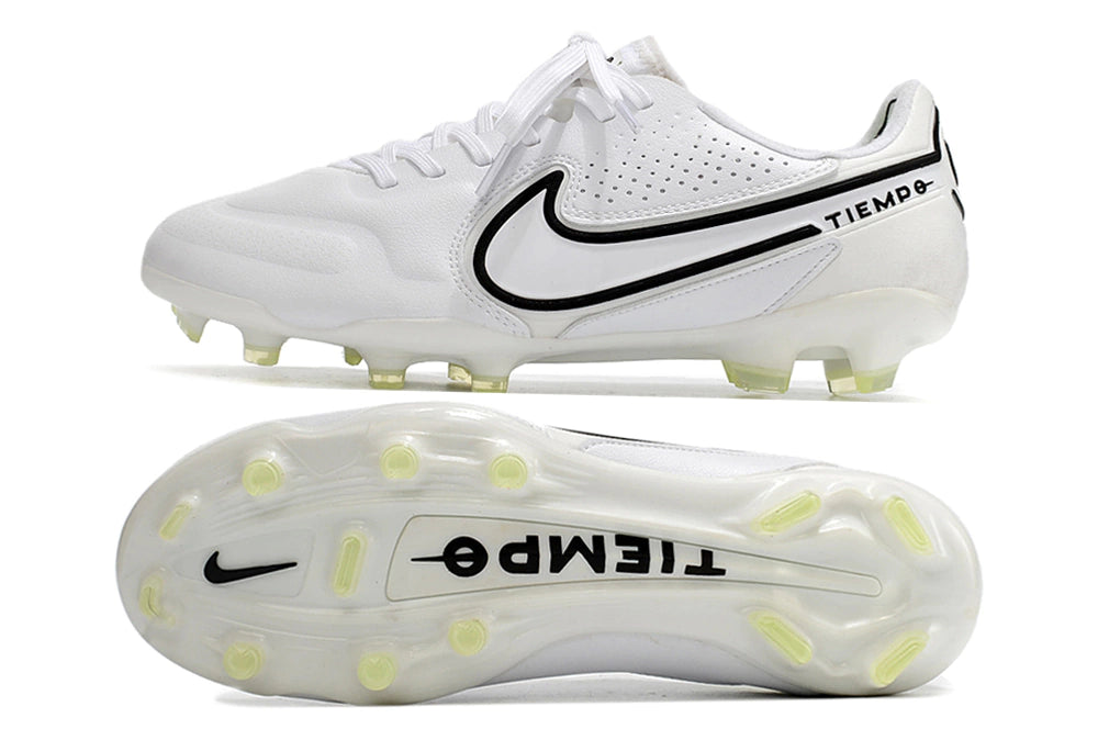 Chuteira Nike Tiempo 9 Elite Campo FG - Branco/Preto