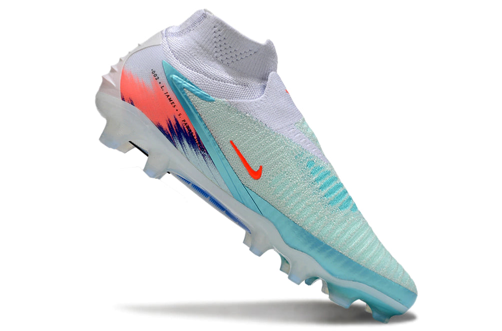 Chuteira Nike Phantom 6 Elite Botinha Campo - Branco/Azul