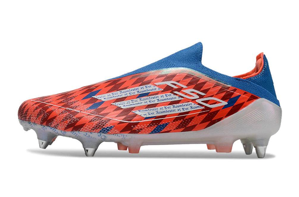 Chuteira Adidas F50 X Laceless Campo SG - Vermelho/Azul/Branco