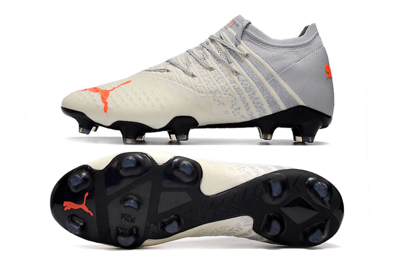 Chuteira Puma Future Z 1.4 Campo FG/AG - Cinza/Laranja
