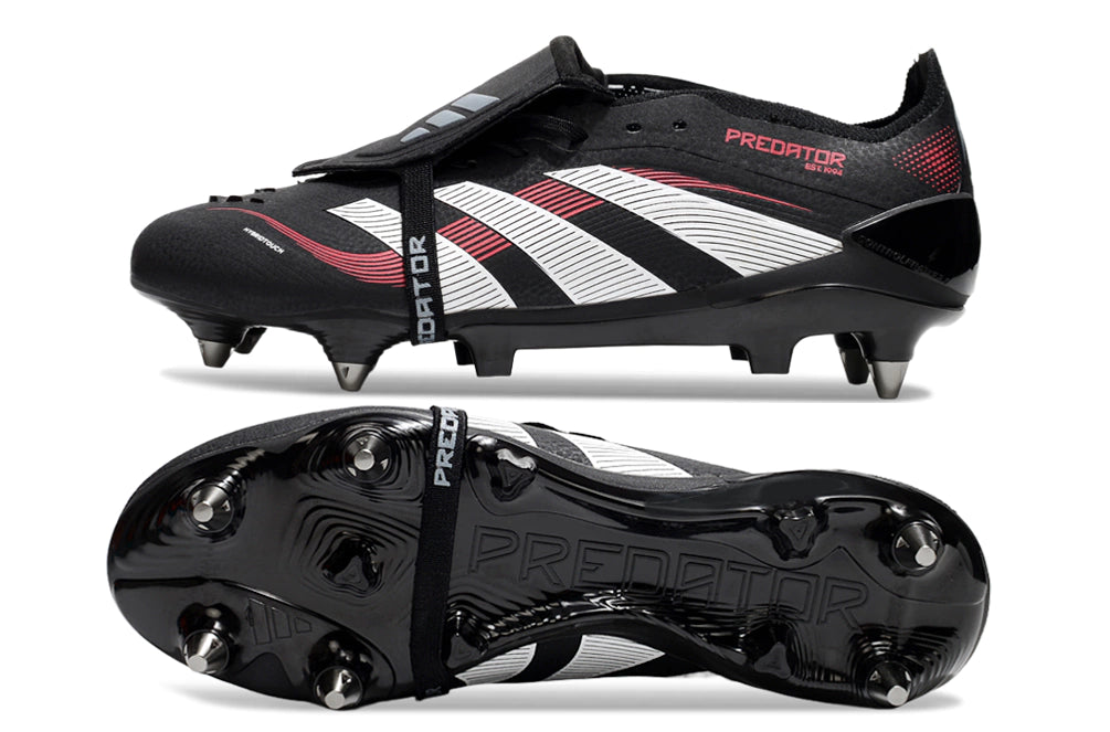 Chuteira Adidas Predator 25 Elite Tongue SG - Preto/Branco