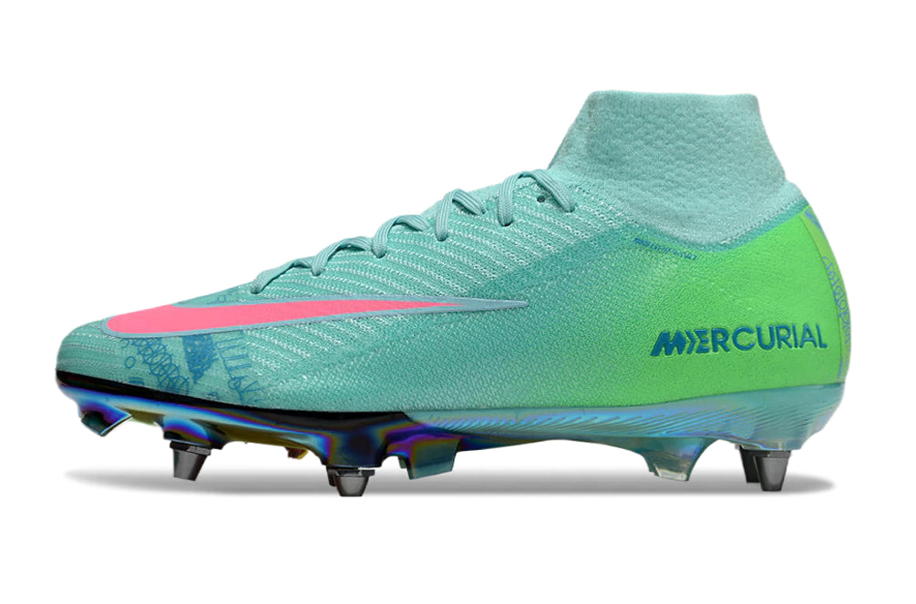 Chuteira Nike Air Zoom Mercurial Superfly 10 Elite SG - Verde/Azul