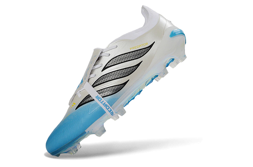 Chuteira Adidas Predator Tongue 26 Elite FG - Azul/Branco