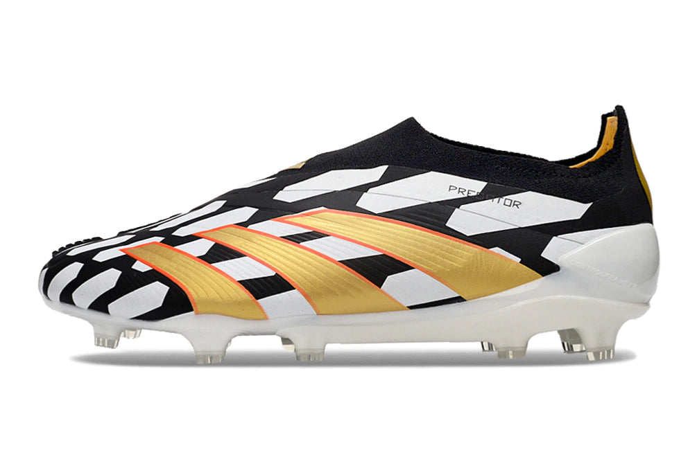 Chuteira Adidas Predstrike Elite Laceless Campo - Branco/Amarelo/Preto