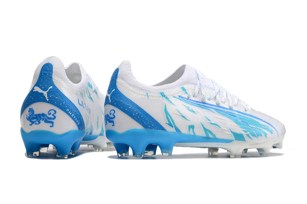 Chuteira Puma Ultra Ultimate Campo FG - Branco/Azul