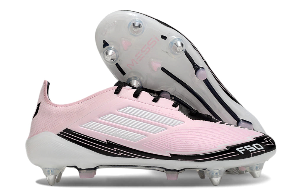 Chuteira Adidas F50 X Campo SG - Rosa/Preto/Branco