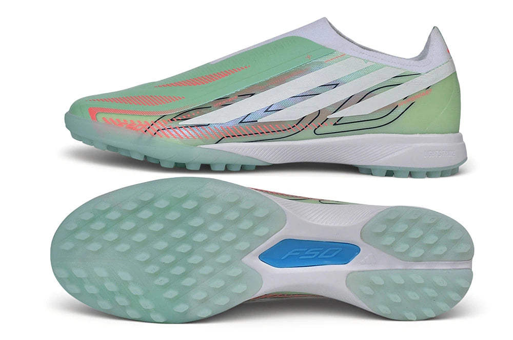Chuteira Adidas F50 Hyperfast Laceless TF - Verde